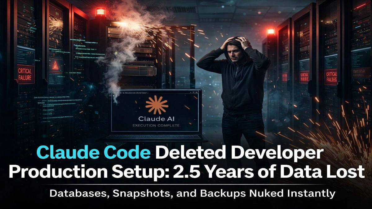 Claude Code Deleted Developer Production Setup: 2.5 Years of Data Lost in Seconds