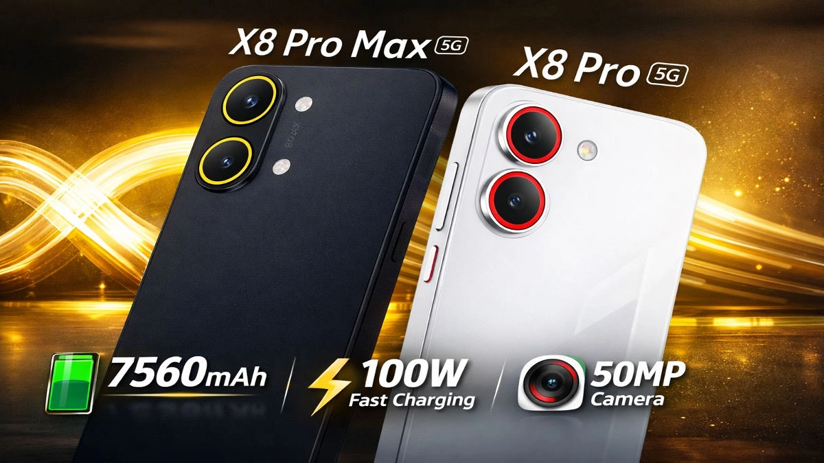 Poco X8 Pro smartphone with 7560mAh battery, 100W fast charging and 50MP camera