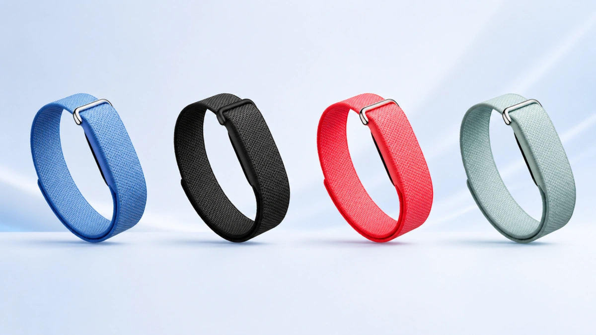 Person wearing Fitbit Air screenless fitness tracker while sleeping comfortably at night