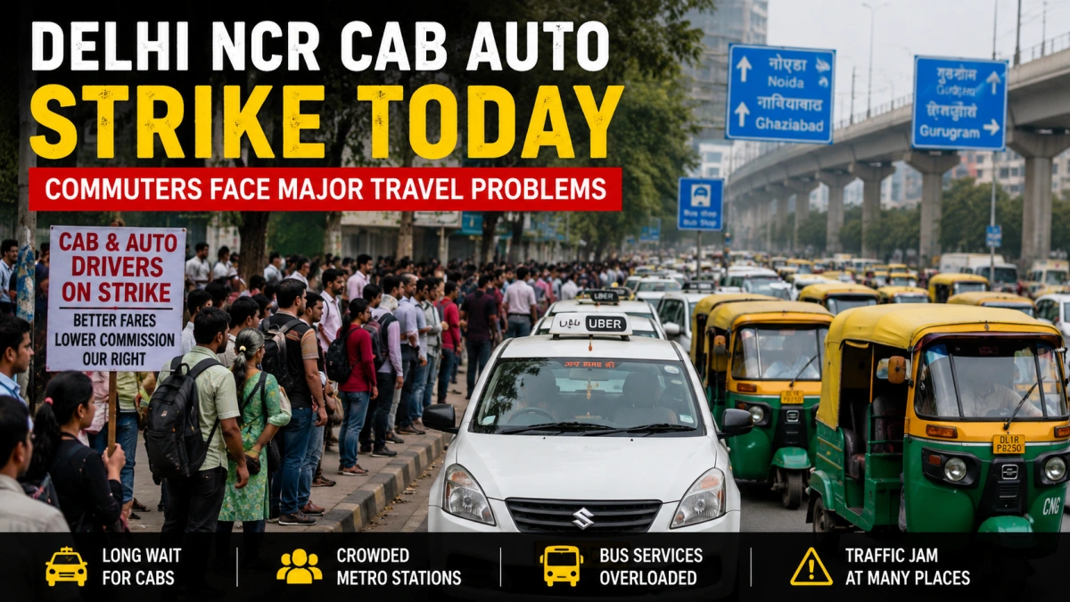 Delhi NCR Cab Auto Strike Today Causes Travel Problems Across Delhi And Noida